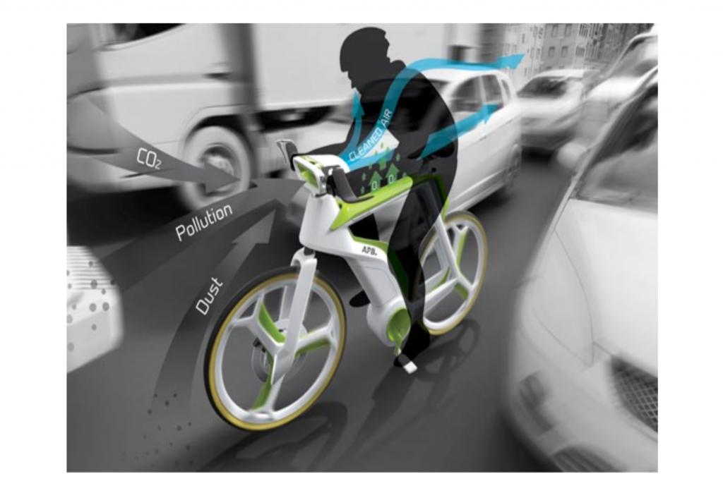  Außerdem befindet sich im oberen Rahmen des puristischen E-Bikes eine Photosynthese-Zelle, die während der Fahrt als Luftreiniger fungiert.
