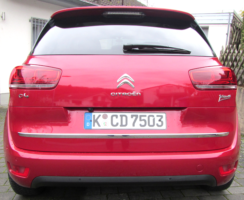 Citroën C4 Picasso: Blick auf die Heckpartie. 