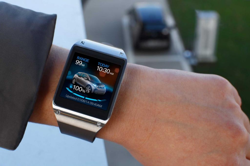 BMW hat eine Smartwatch für Besitzer des i3 entwickelt, die dem Nutzer relevante Informationen seines Elektroautos direkt auf dem Handgelenk anzeigt.