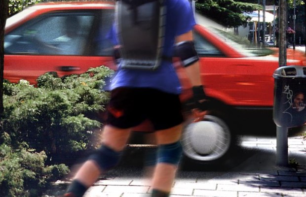Schuldfrage: Auto gegen Inlineskater