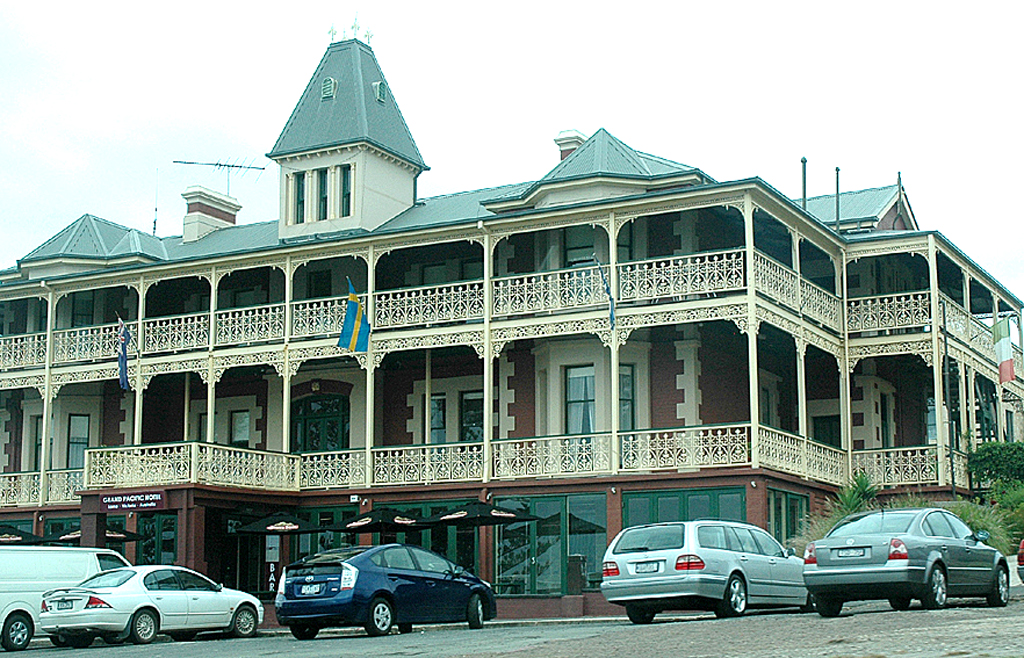Der viktorianische Baustil in Victoria ist gegenwärtig. 