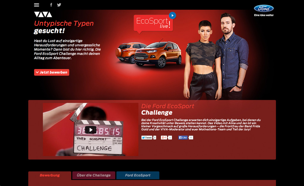 Ford Ecosport startet mit Online-Challenge