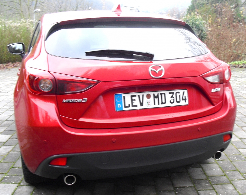 Mazda3: Blick auf die Heckpartie.