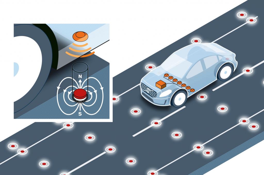 Positionsbestimmung für autonome Autos - Per Magnet geführt