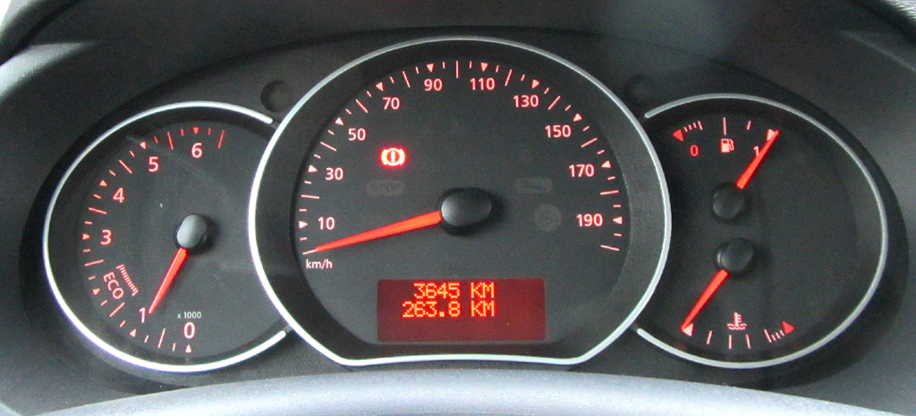 Renault Kangoo: Blick durch den Lenkradkranz auf die Rundinstrumentierung.