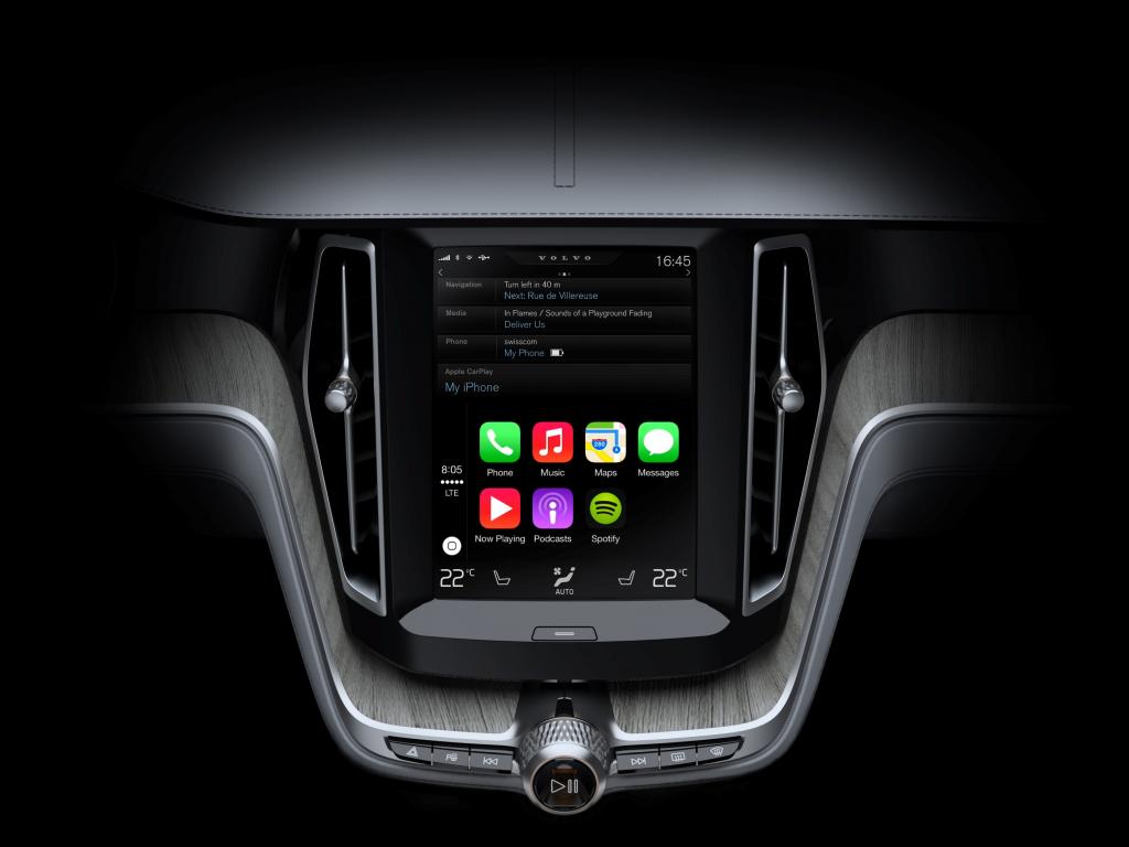 Volvo-Display mit Apple-Inhalt