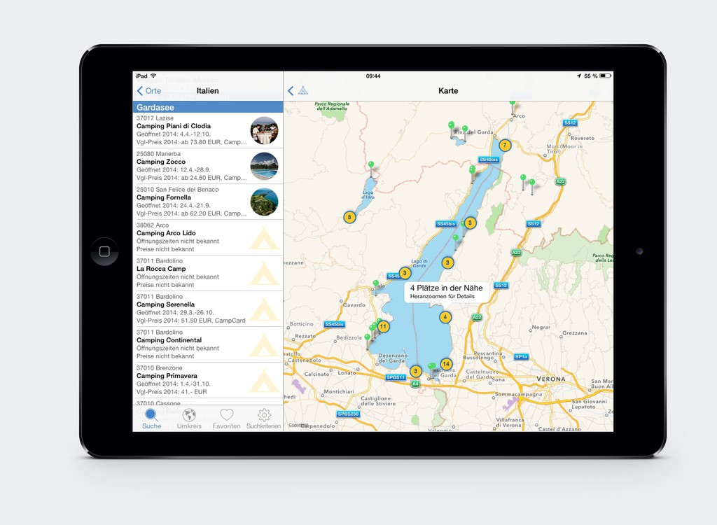 App-Version des ADAC Camping- und Stellplatzführer 2014 verfügbar