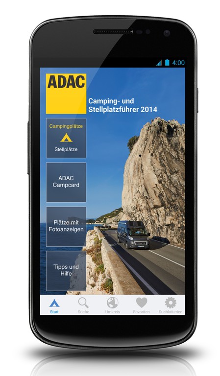 App-Version des ADAC Camping- und Stellplatzführer 2014 verfügbar