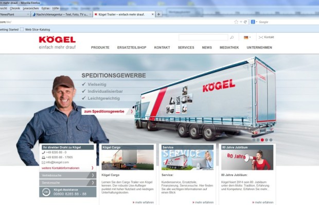 Kögel überarbeitet Internetseite