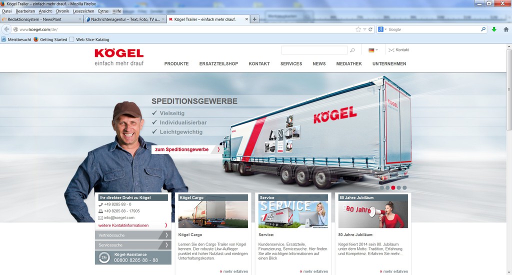 Kögel überarbeitet Internetseite
