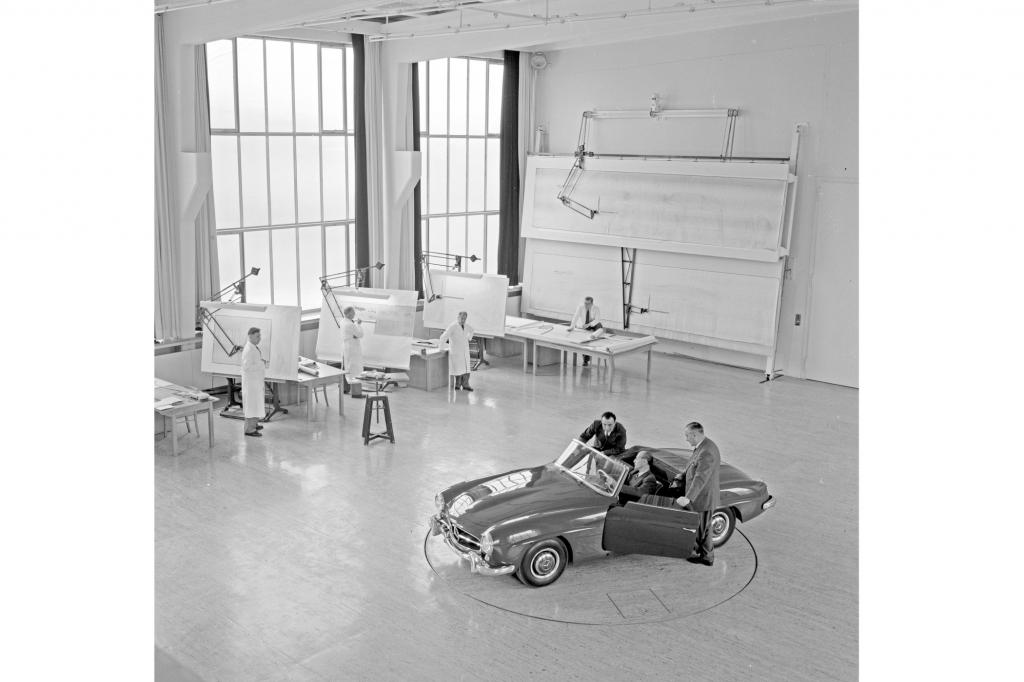 Mercedes Benz 190 SL im Konstruktionsbüro der Form-Entwicklungsabteilung 