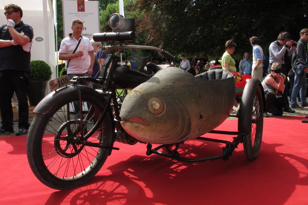 1922 entstand dieses Unikum mit einem Seitenwagen in Fischform: Die Beardmore Precision "Fish" stammt aus England und befindet sich heute in einem Seitenwagenmuseum in Italien