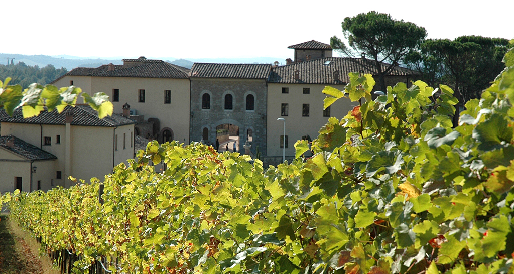 Das Fünf-Sterne-Herberge liegt in Weinbergen im Chianti-Land. 