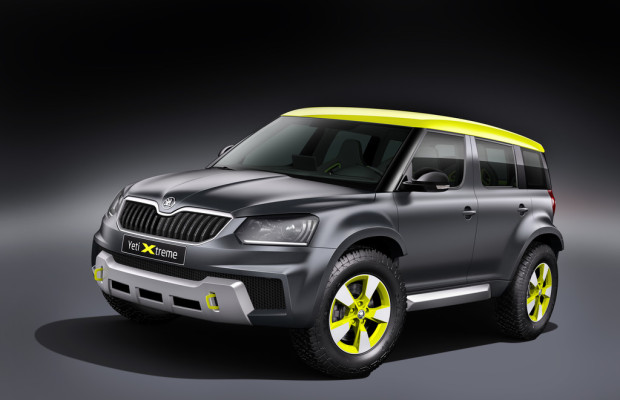 Skoda Yeti Xtreme im Rallye-Trimm mit Sandschaufel