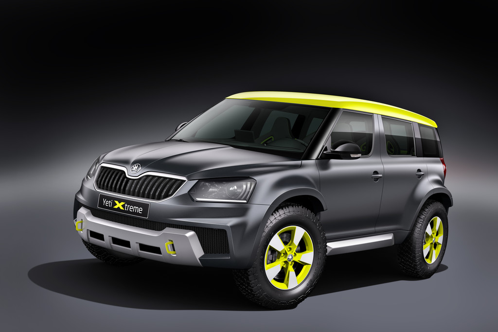Skoda Yeti Xtreme im Rallye-Trimm mit Sandschaufel
