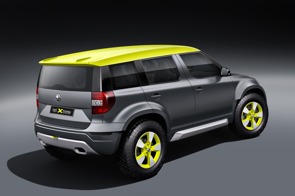 Skoda Yeti Xtreme im Rallye-Trimm mit Sandschaufel