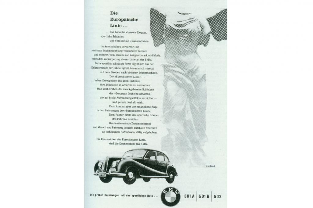 BMW 501 und 502 V8 Werbung 1954
