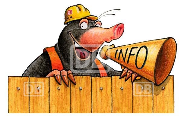 Max Maulwurf informiert über Bahnbaustellen