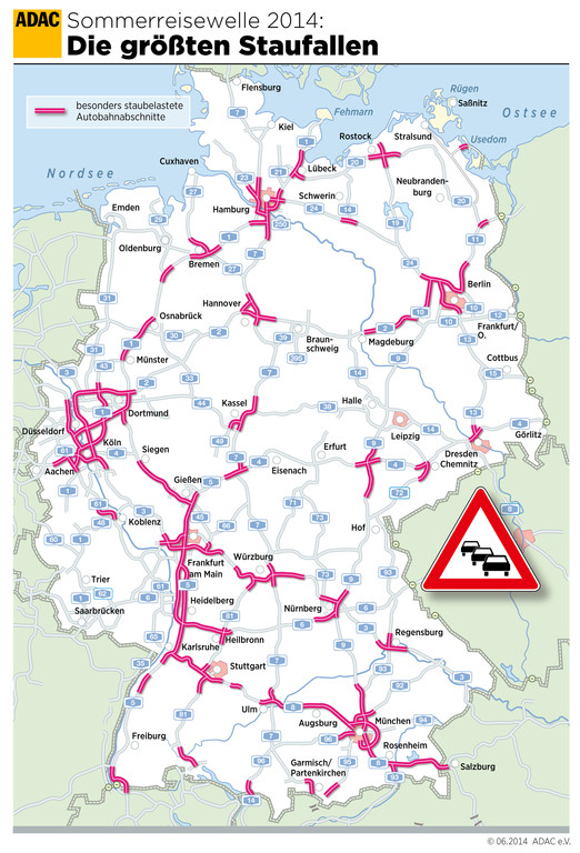 ADAC-Stauprognose: Ferien in zwölf Bundesländern