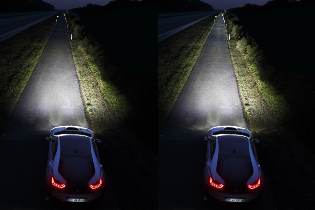 Sportwagen: Leuchtstarkes Laserlicht sichert Weitsicht.