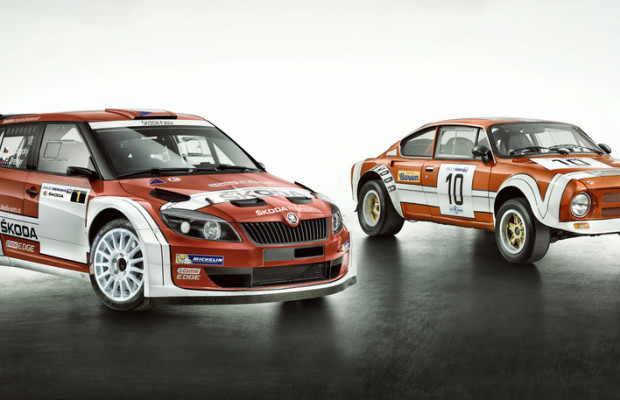 Zwei Skoda Fabia Super 2000 starten im Look von 1974