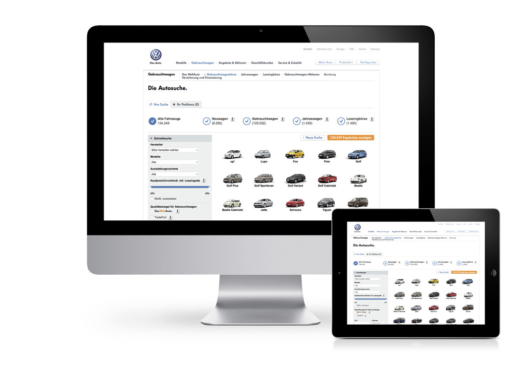 Volkswagen vereinfacht digitale Autosuche