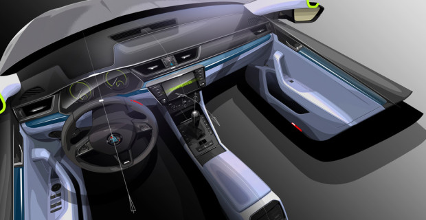 Skoda gewährt einen Blick in den neuen Superb