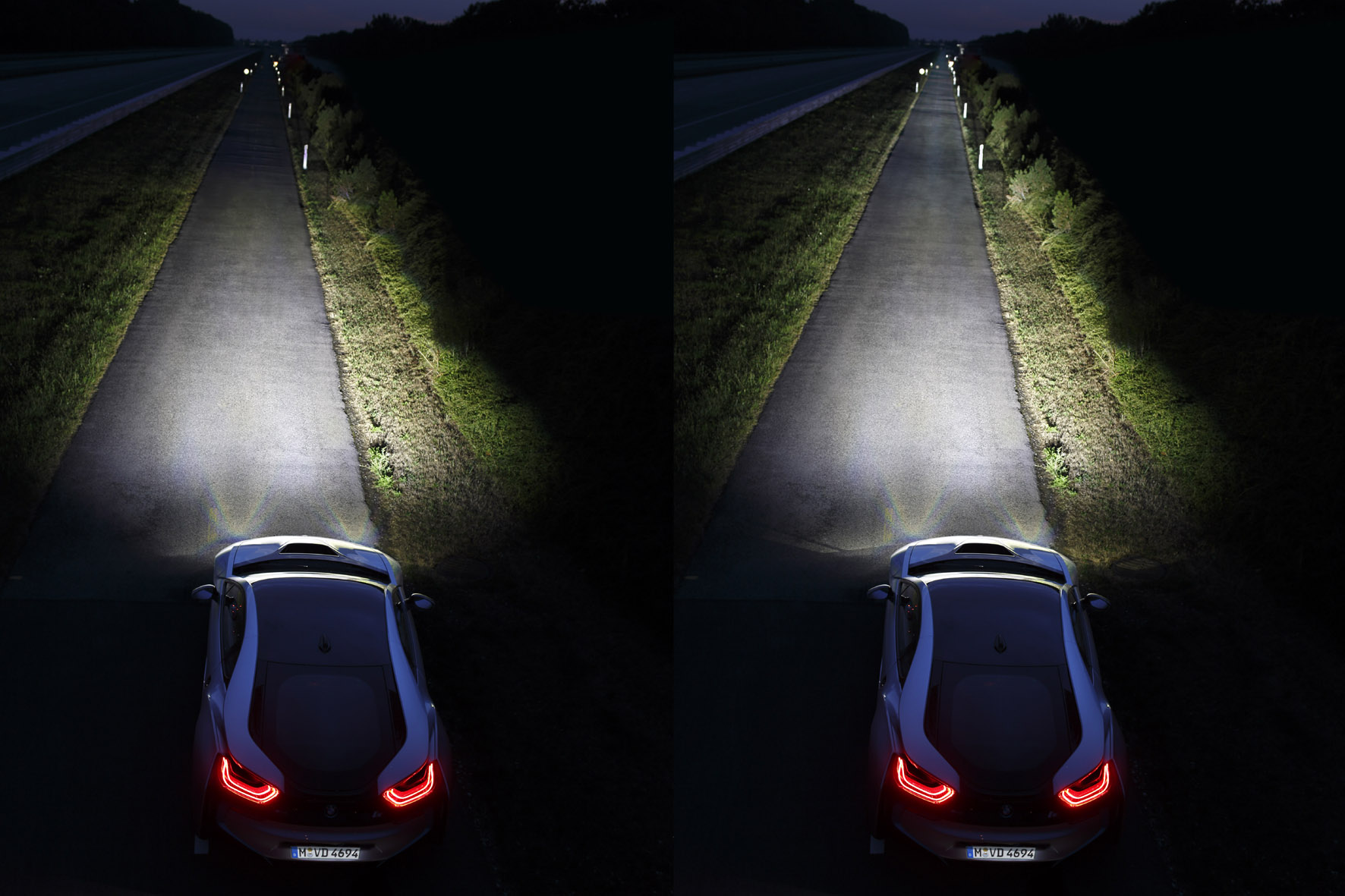 Laser-Licht beim Auto stellt alles in den Schatten