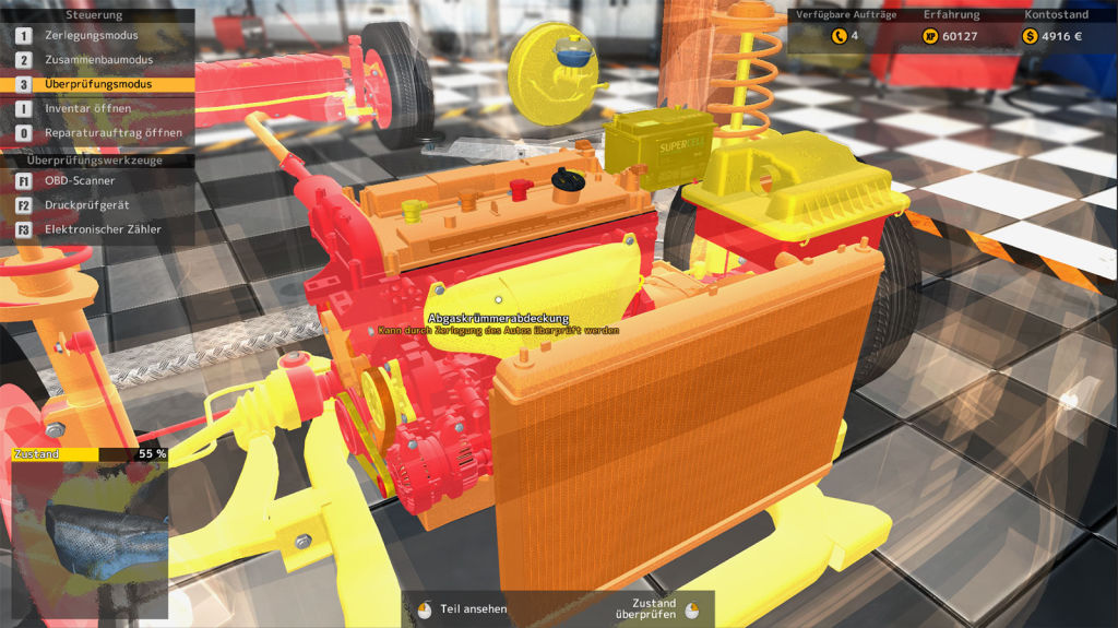 Mit dem Auto-Werkstatt-Simulator 2015 werden spezielle Kundenwünsche erfüllt und Fahrzeuge fachgerecht repariert - oft mit engen Zeitvorgaben. Nebenbei kann durch Teilnahme an spannenden Fahrzeug-Versteigerungen ein eigener Fuhrpark angelegt werden, angefangen vom klassischen Youngtimer bis hin zum hochgezüchteten Tuning-Schlitten.