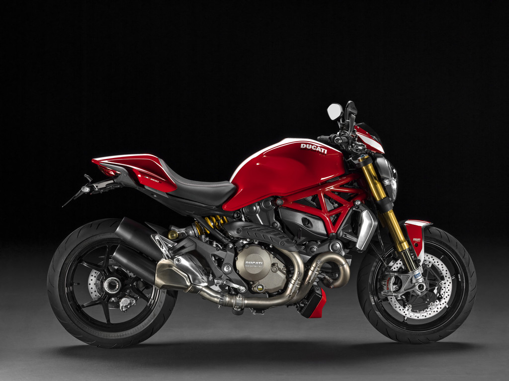 Zwei Ducati Monster mit Streifen