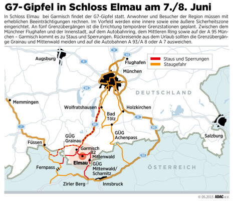 Stauprognose: Auch der G7-Gipfel bremst den Verkehr