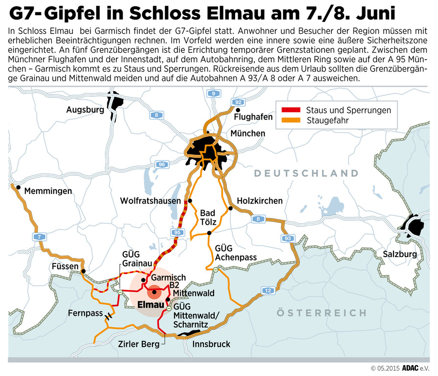 Stauprognose: Auch der G7-Gipfel bremst den Verkehr