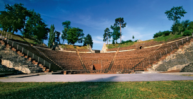 Das roemische Theater in Augusta Raurica bei Augst im Kanton Baselland.