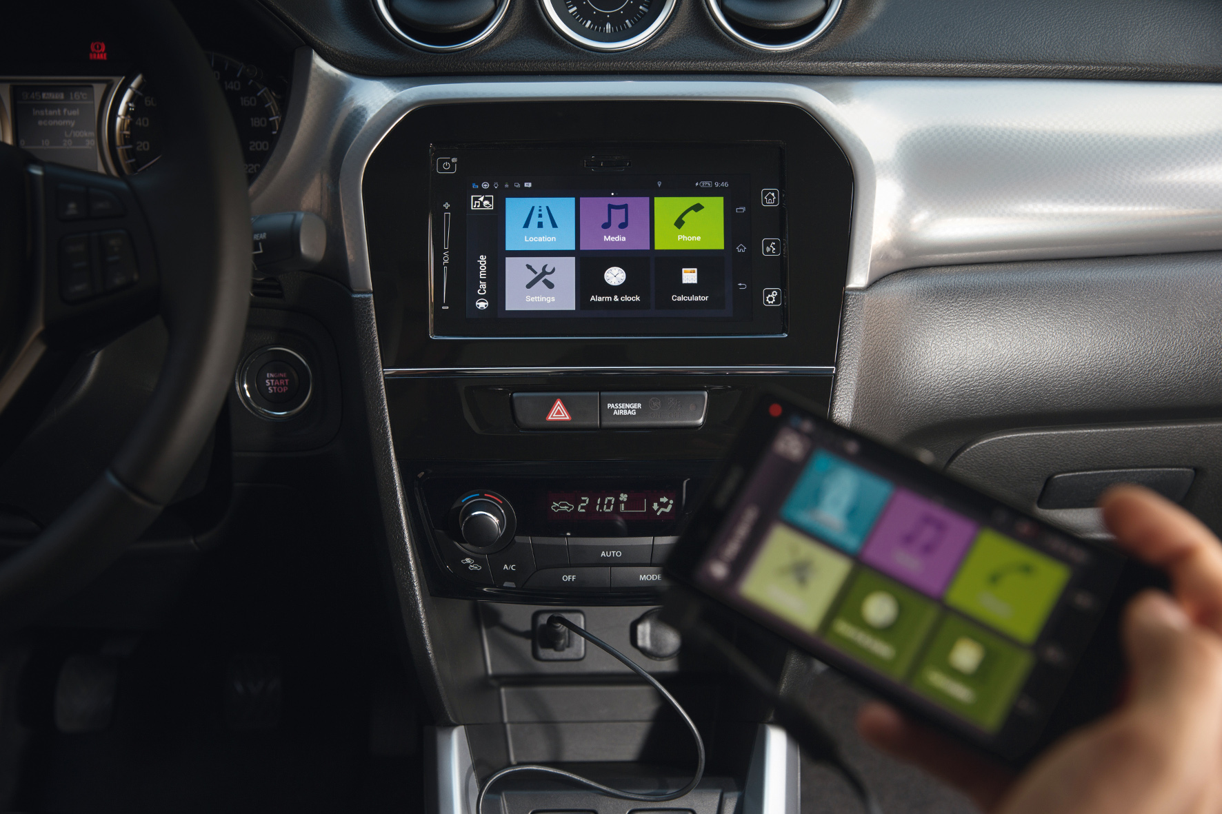 Das Multimedia-System mit Touchscreen und Smartphone-Koppelung im Suzuki Vitara lässt sich einfach bedienen und funktioniert tadellos.