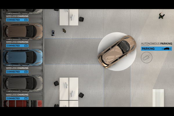Sieht so die Tankstelle der Zukunft aus? Elektroautos suchen sich selbstständig einen freien Parkplatz und machen diesen dann nach dem Aufladen wieder vollautomatisch frei.