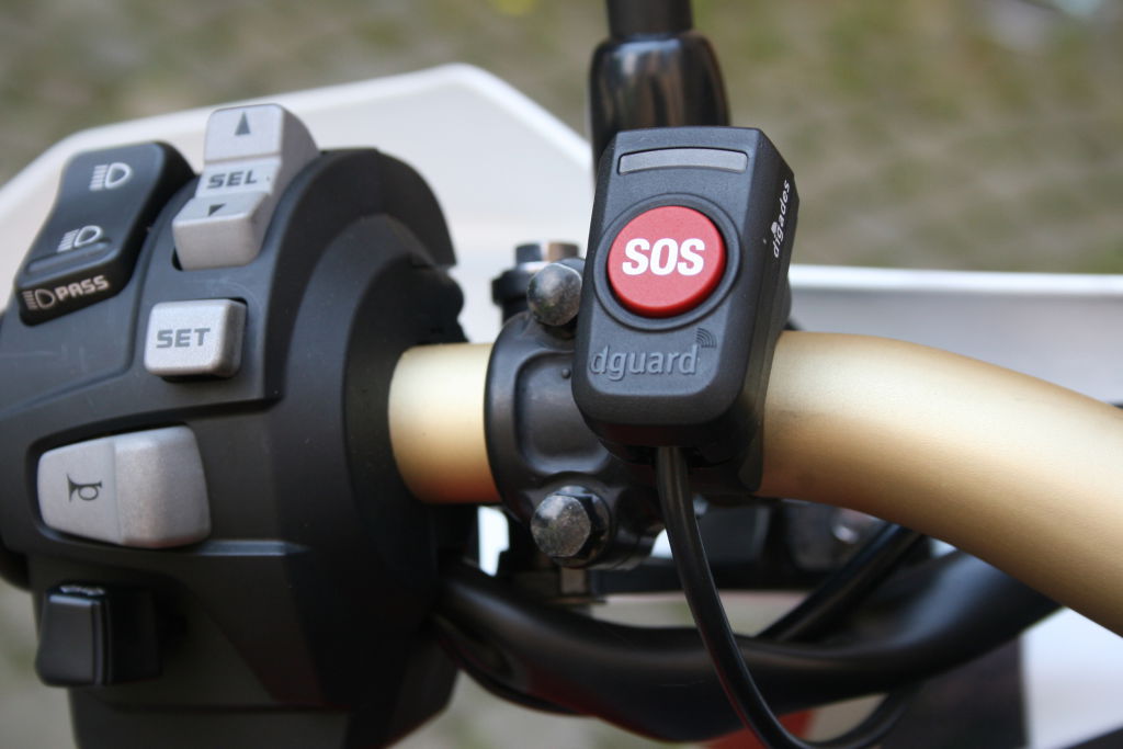 E-Call-System D-Guard für Motorräder: SOS-Taste