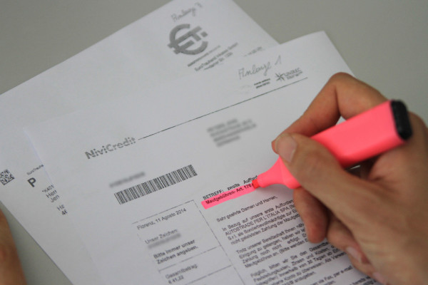 Zahlungsaufforderung von Nivi Credit
