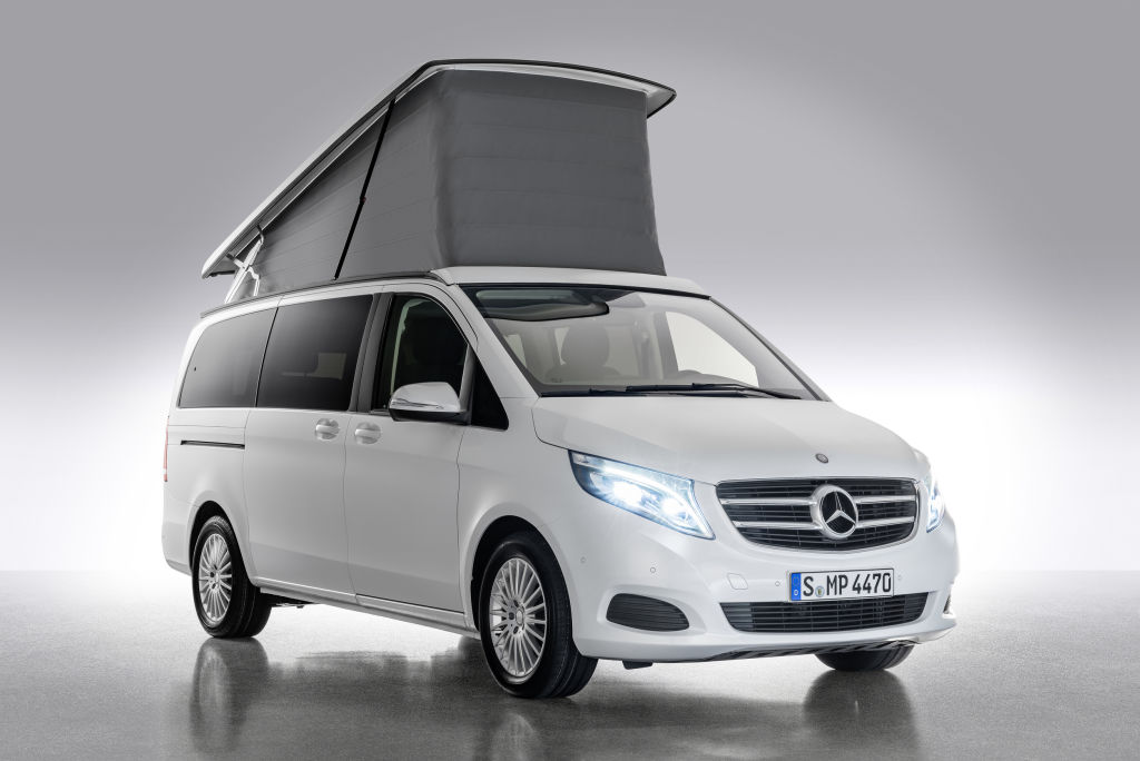 Mercedes-Benz Marco Polo EDITION mit attraktiven Extras in Serie – Exterieur, bergkristallweiß ; Mercedes-Benz Marco Polo EDITION with attractive extras as standard – Exterior, mountain crystal white;