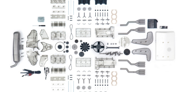 Porsche-Boxermotor als Funktionsmodellbausatz von Franzis im Maßstab 1:4