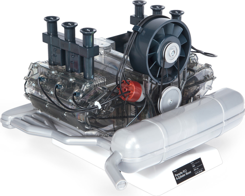 Porsche-Boxermotor als Funktionsmodellbausatz von Franzis im Maßstab 1:4