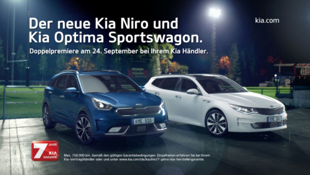 Feiern ihre Markteinführung: Kia Niro und Optima Sportswagon.