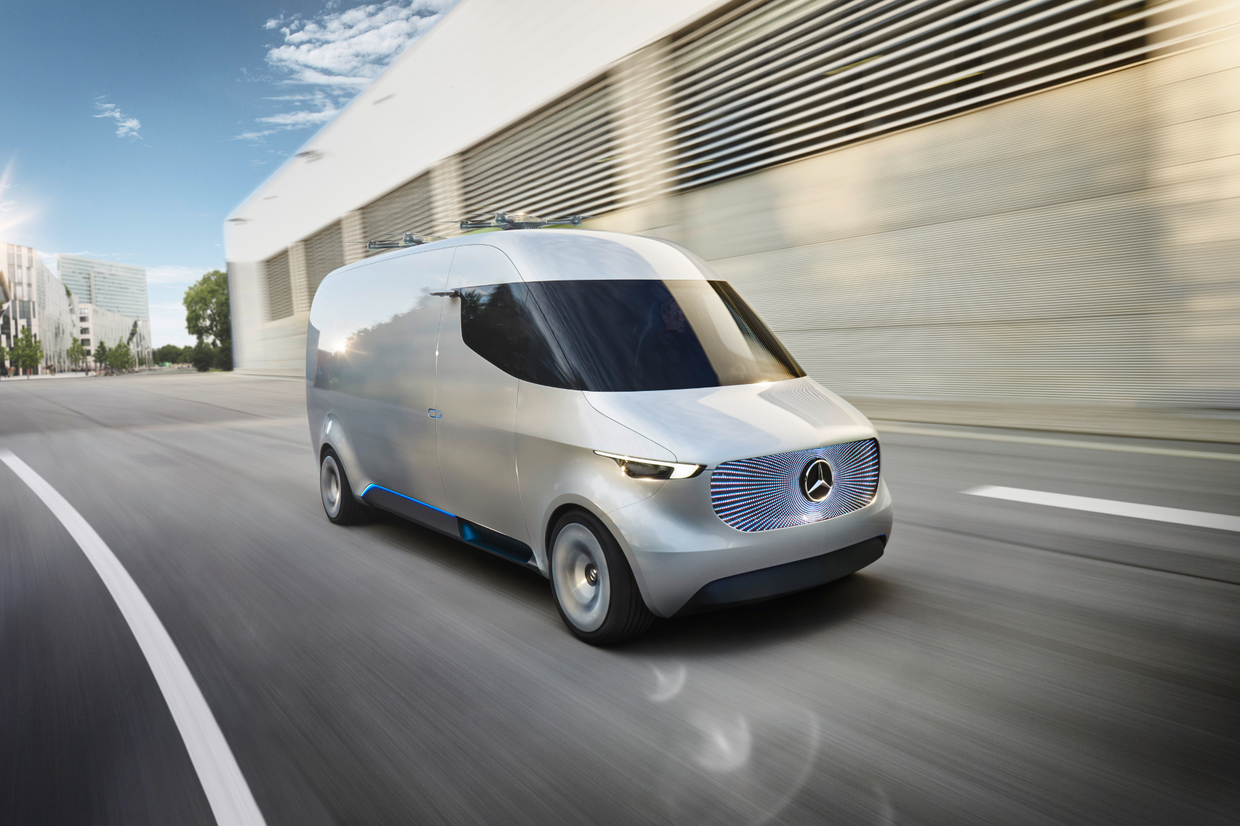 Der Vision Van ist ein elektrisch betriebener, automatisierter und voll vernetzter Transporter.