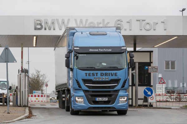 Feinstaubfrei: der mit Flüssigerdgas betankte Lkw.