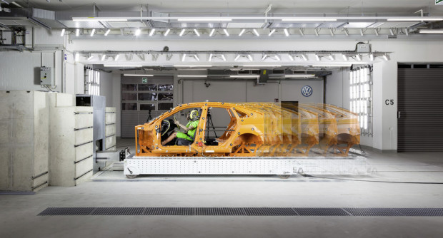 Schlittenanlage im VW-Kompetenzzentrum